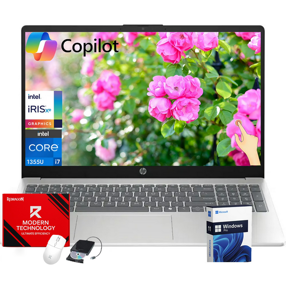 HP 15.6" FHD Touchscreen Business Laptop, 64GB RAM, 1TB SSD, Intel 10-Core i7-1355U Processor, Intel Iris Xe GPU, Copilot AI, Windows 11 Pro