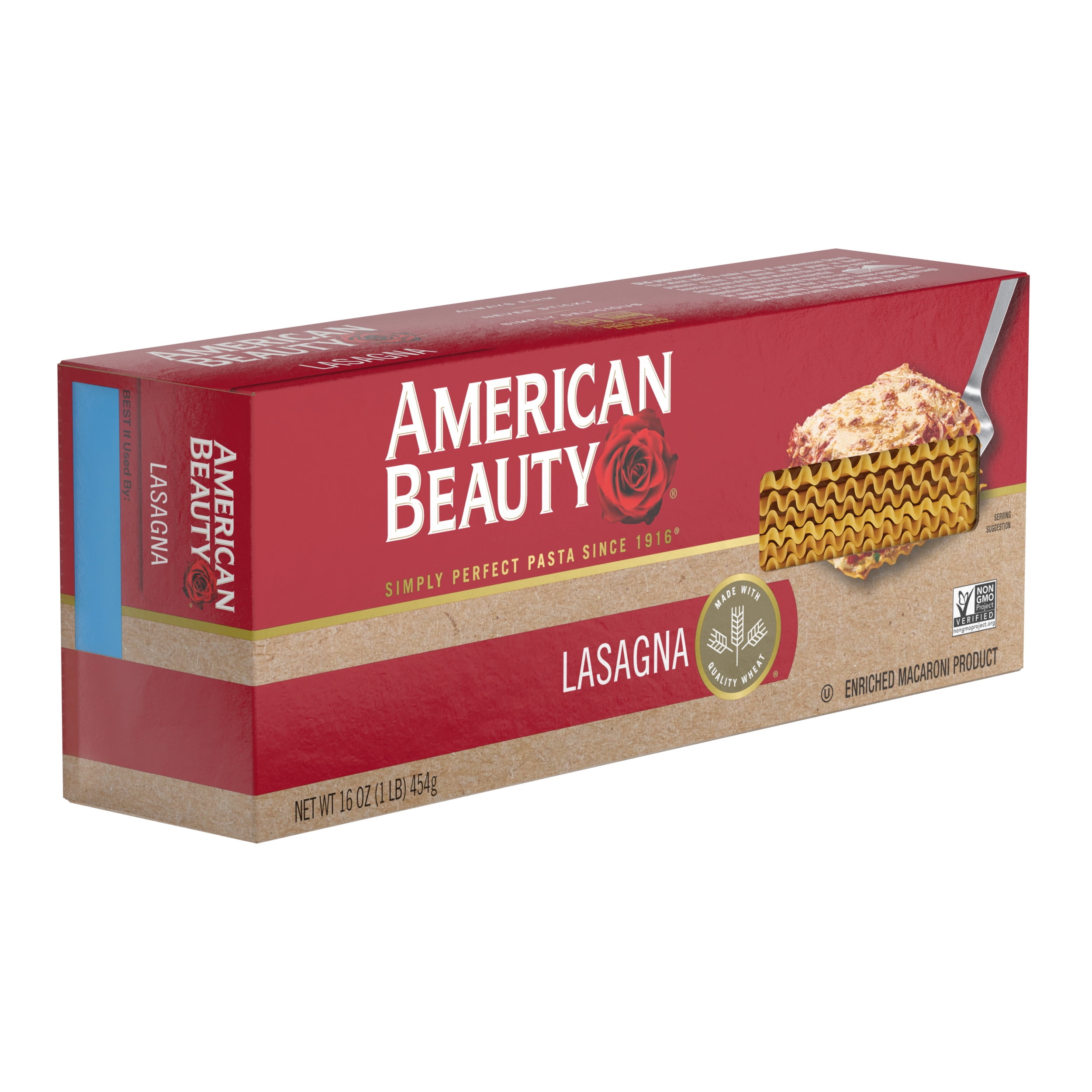 American Beauty Lasagna Pasta, 12-Pack (16 oz Each) – Classic Lasagna Sheets for Homemade Italian Style Dishes
