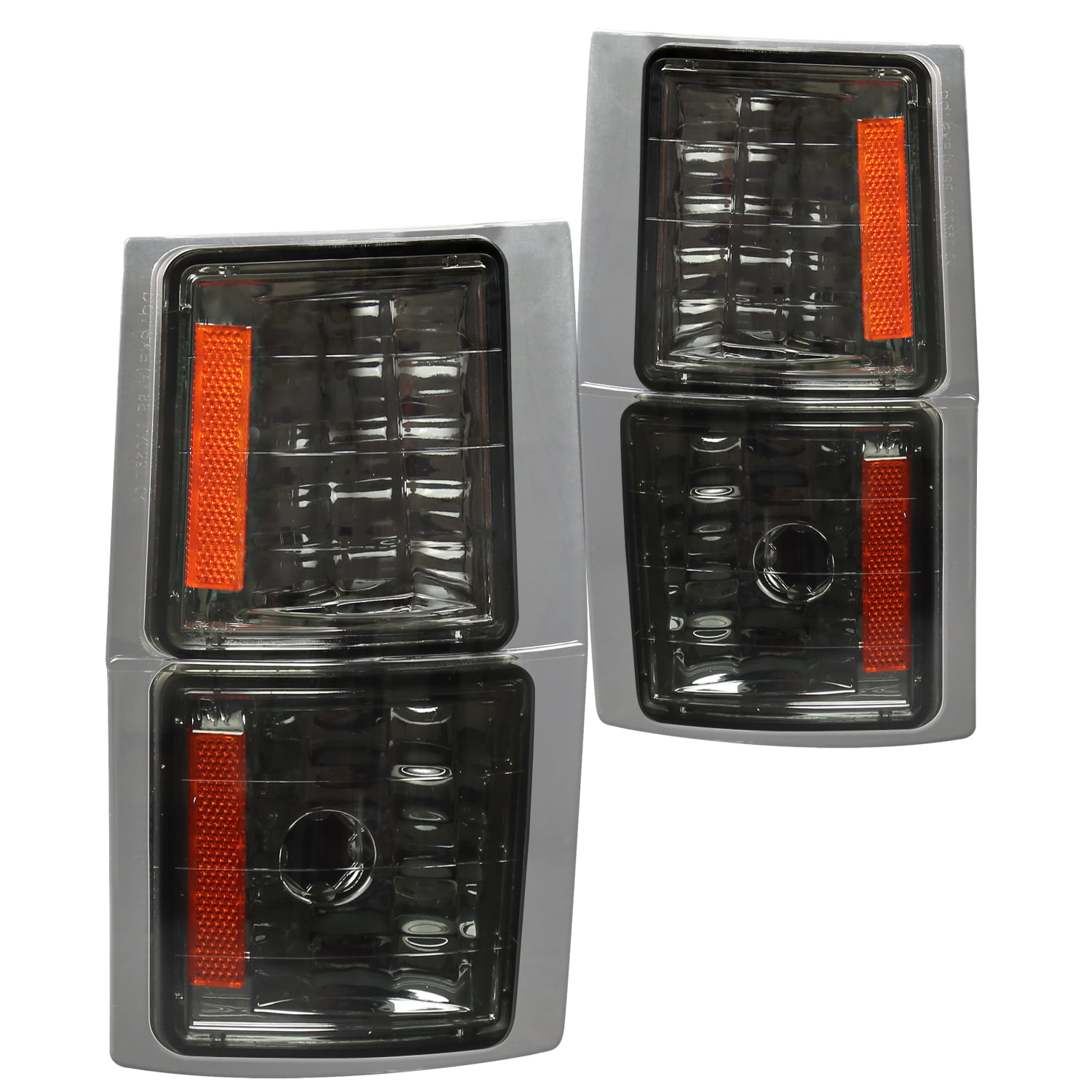 Autozensation For Chevy C/K Silverado Suburban Pickup Black Corner Signal Lights 4PC Lamps 