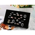 thumbnail image 3 of HAHDAXIA Ring Organizer Ring Display Stackable Jewelry Ring Tray Display Organizer Black Velvet Ring Tray Earring Ring Holder for Jewelry Display 7 Slots, 3 of 5