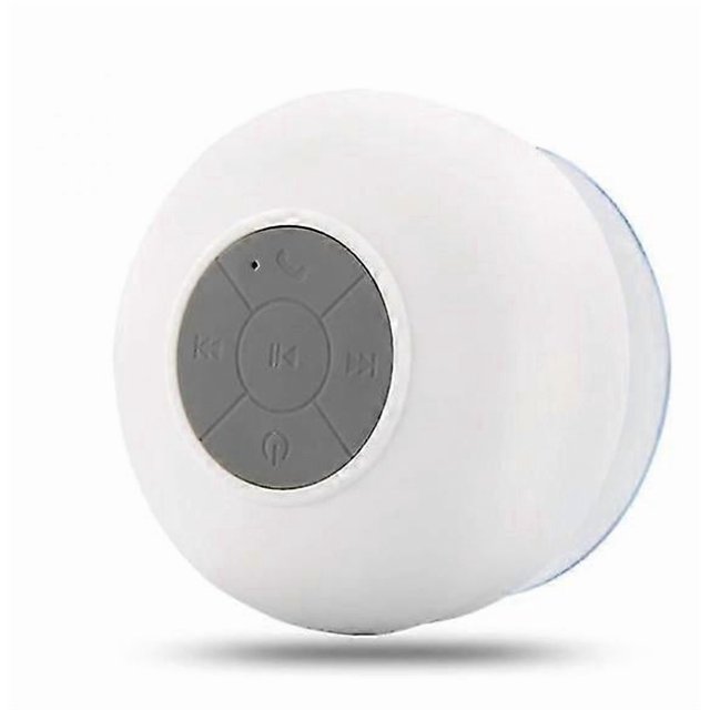Bluetooth Shower Speaker, Portable Wireless Shower Speaker with Suction Cup Built-in Microphone (White)