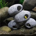 thumbnail image 2 of Aquarium Grotte Multiples Trous Aquarium Caverne Imperméable Poisson Cache-Cache Poisson Cache-Crevettes Élevage Pierre Aquarium Décoration Type 1, 2 of 9