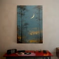 thumbnail image 5 of 1pc Moonlit Forest Landscape Canvas Wall Art - Framed Decor room hanging Wall Picture Decor for Home Gifts, living room, bathroom, bedroom, kitchen wall art decor canvas wall art, 5 of 8