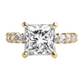 thumbnail image 3 of D-F VS 6.50MM Moissanite Engagement Ring With Diamonds (1.5 ct Moissanite Weight, 2.6 ctw dew) 4 Prongs Amazing 14K Gold, 3 of 3