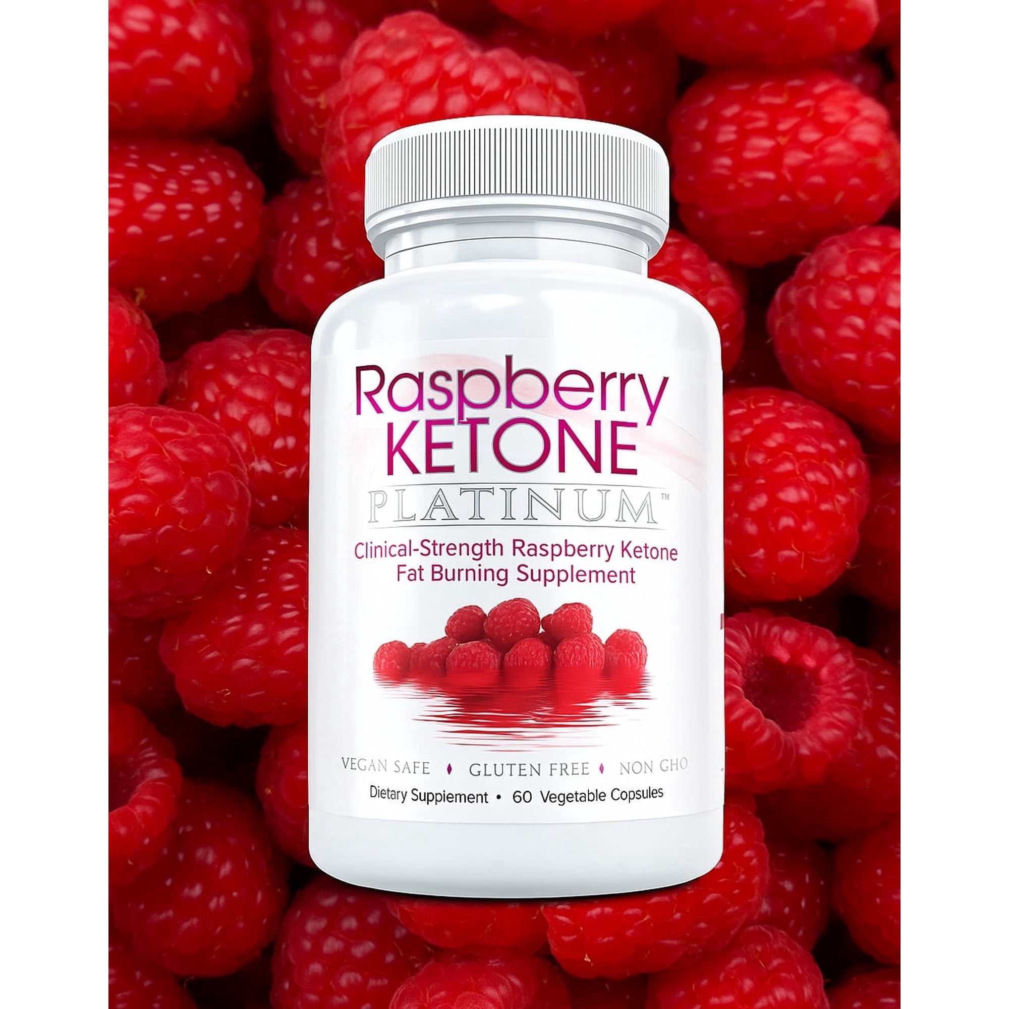 Raspberry Ketone Platinum Keto Diet Weight Loss Pills, Natural Fat Burner & Metabolism Booster, 60 Veggie Caps