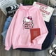thumbnail image 4 of 2024 nuevas sudaderas informales para mujer Sanrio Hello Kitty Kawaii Tops para mujer lindas sudaderas con capucha moda Harajuku mangas largas talla grande, 4 of 5