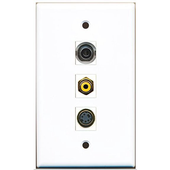 RiteAV - 1 Port RCA Yellow and 1 Port S-Video and 1 Port 3.5mm Wall Plate