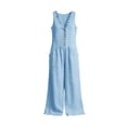 thumbnail image 7 of Hvogkswy Linen Jumpsuits for Women Ruffled V-Neck Button Front Sleeveless Jumpsuit with Pockets Comfy Loose Breathable Summer Casual Wide Leg Romper, 7 of 7