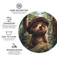 thumbnail image 2 of Disketp Jungle Hat Bear Funny Coasters,6 Pcs Leather Coasters with Holder, Perfect Housewarming Hostess Gifts,Protect Furniture from Water Marks Scratch and Damage, 2 of 5