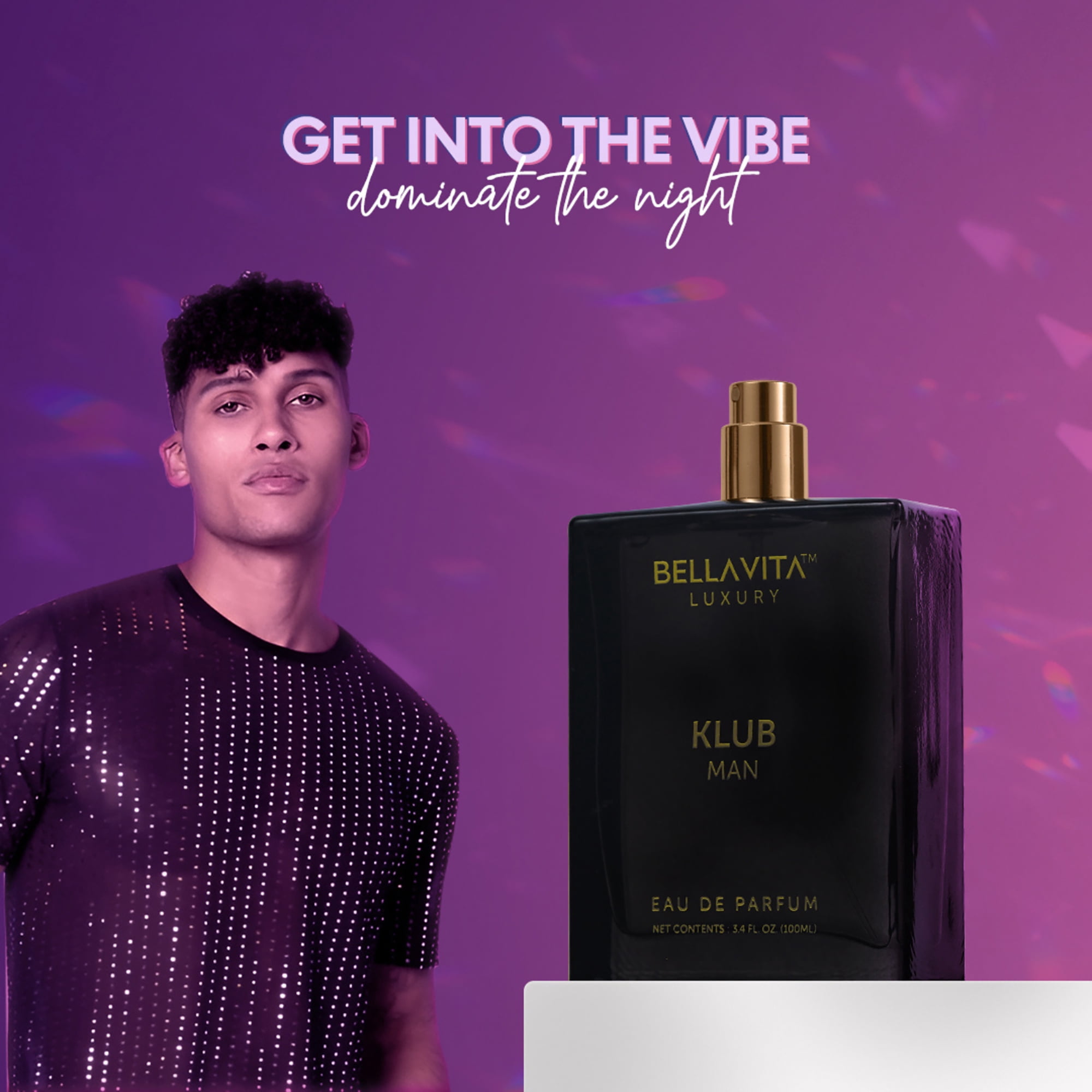 BELLAVITA KLUB Man, Cologne for Men, 3.38 oz EDP Spray