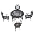 thumbnail image 2 of Set of 5 Deluxe Metal Octagonal Table Chair Model 1:12 Dollhouse Miniature Black, 2 of 8