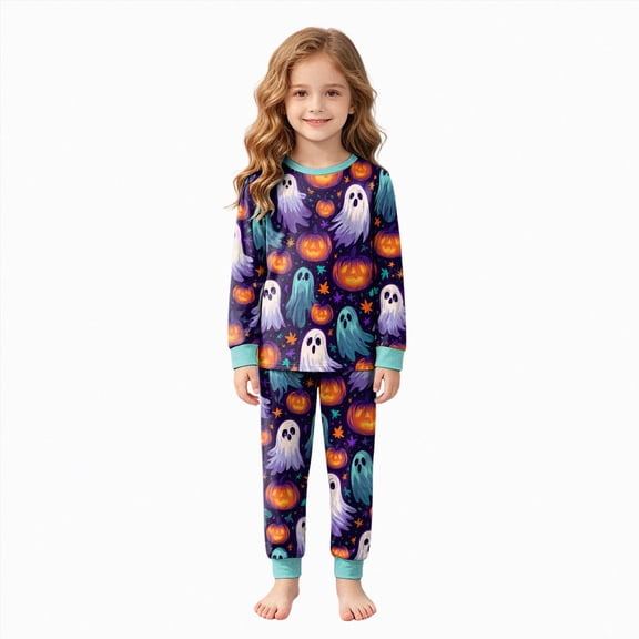 NIEWTR 2T-8T Toddler 2-Piece Halloween Outfits Set Girl Girl Long Sleeve Top & Elastic Long Pants Set Soft Lightweight Pajamas Loungewear for Daily