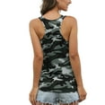 thumbnail image 4 of Daeful T-Shirts Débardeurs Sans Manches Camouflage Gilet Boho Sexy Col Rond Camisole Gris Vert L, 4 of 5