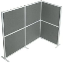 VIVO L-Shaped Modular Wall System, 3 PET Panels, Modern Office Cubicle Dividers