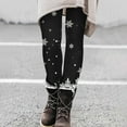thumbnail image 2 of Jalioing Christmas Leggings for Women Colorblocking Printed Lounge Pants Trendy Underwear Soft Bottoms (X-Large, Black), 2 of 5