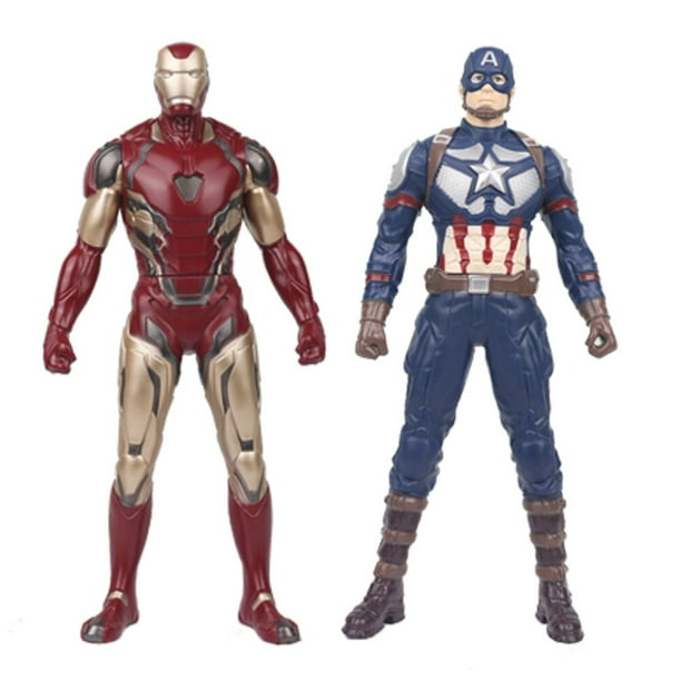 Figuras de acción de superhéroes, muñecos de película de 2 piezas, Hulk, Capitán América, Iron Man, Thanos, para bebés, niños y niñas, en Navidad Fivean unisex