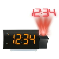 La Crosse Technology Curved Black Digital Projection Alarm Clock Radio with Nightlight, 817-83957-INT