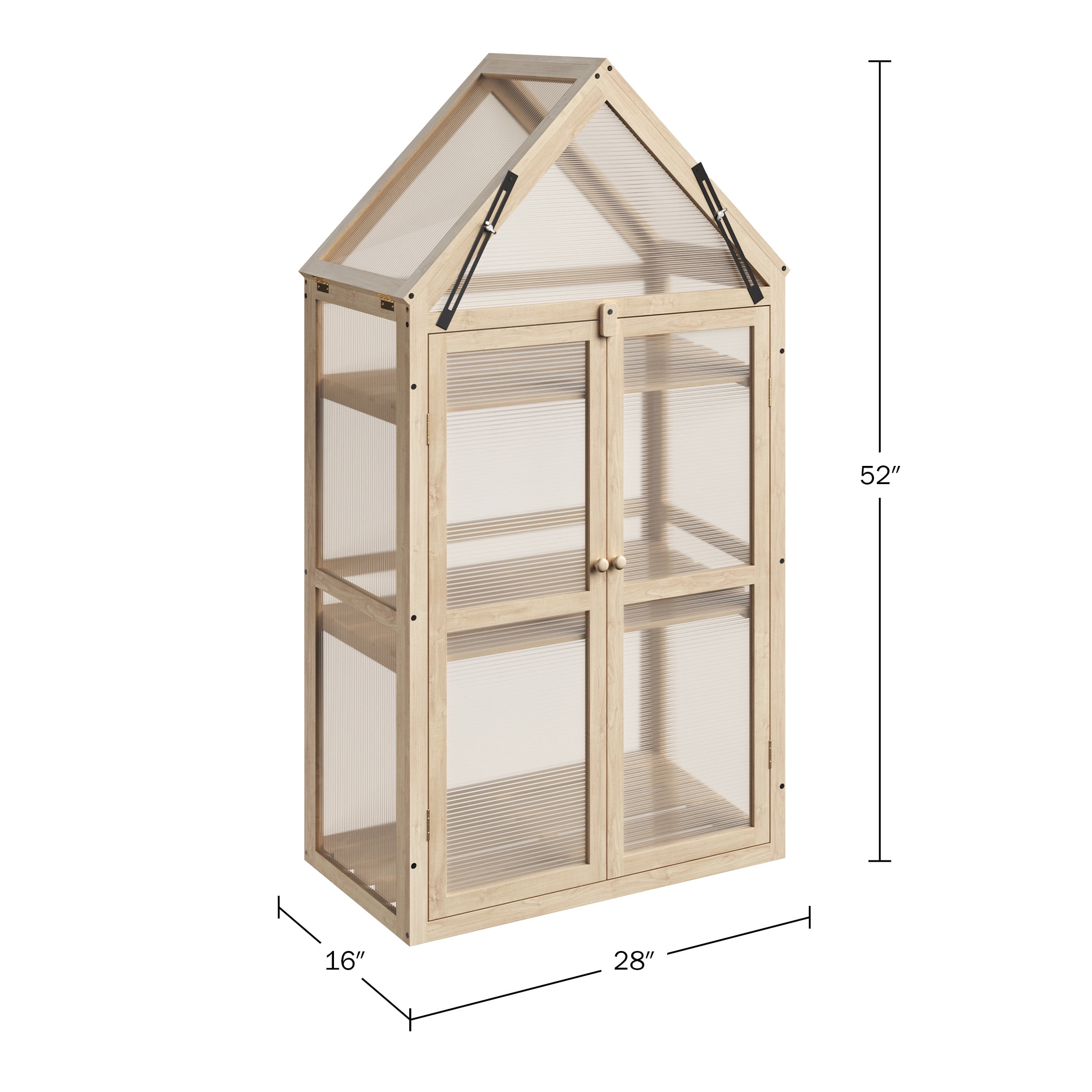 Home-Complete Wood Cold Frame Greenhouse with Removable Shelves