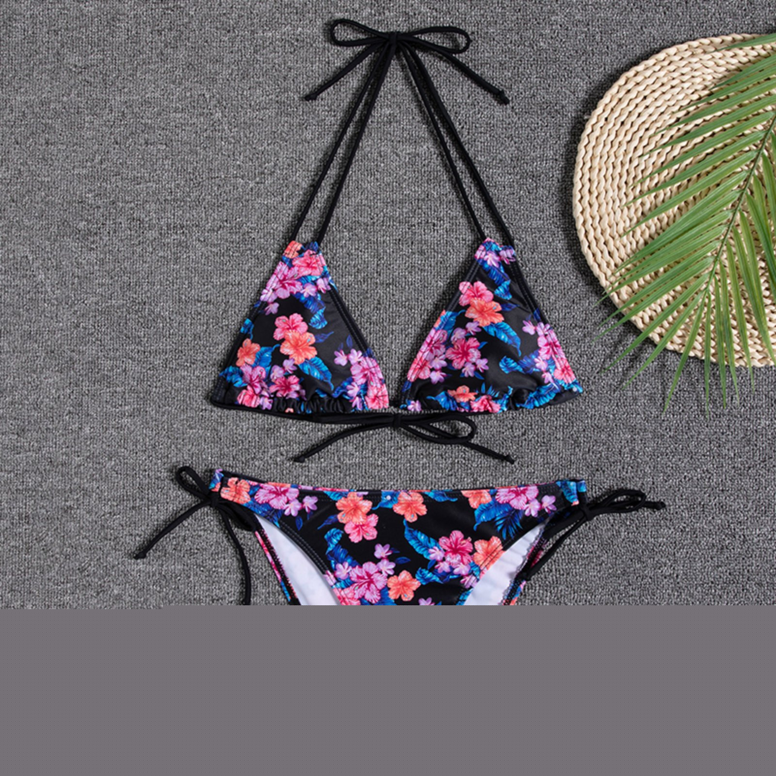 thumbnail image 6 of Levmjia Women Bikini Swimsuit Backless Split Print Fashion Hanging Neck Strap Two Piece Bathing Suit For Beach Vacation Pool Party, 6 of 8