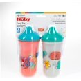 thumbnail image 1 of Nuby No-Spill Insulated Hard Spout 9 oz Cup, 2 Count Coral/White, 1 of 1