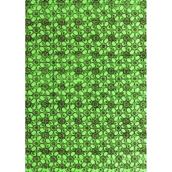 Ahgly Company Indoor Rectangle Abstract Green Modern Area Rugs, 7' x 10'