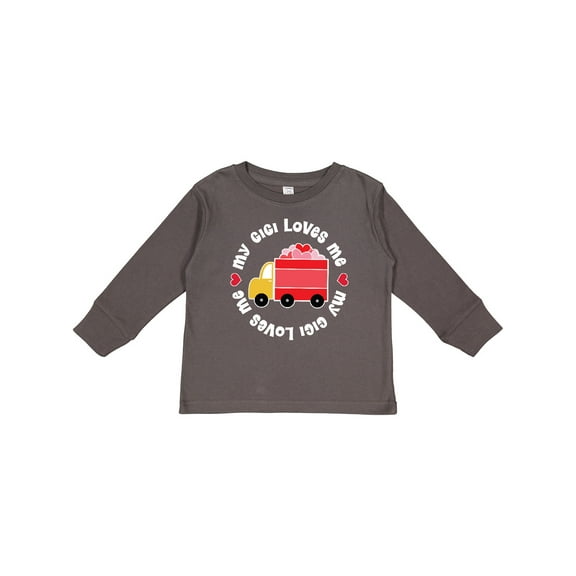 Inktastic My Gigi Loves Me Valentine Truck Boys or Girls Long Sleeve Toddler T-Shirt