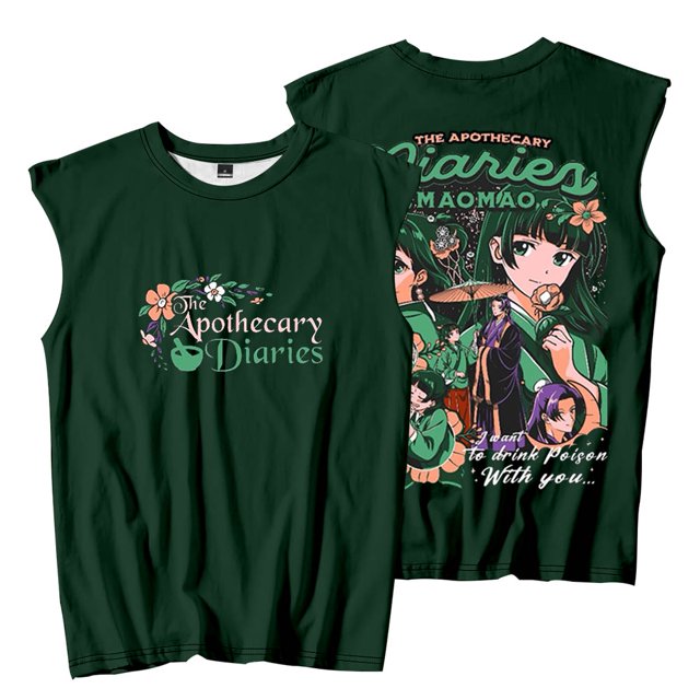 The Apothecary Diaries Maomao T-Shirts Sans Manches Cosplay Unisexe Mode Mode Urbaine