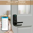 thumbnail image 4 of Smart Door Lock,5-in-1 Keyless Entry Door Lock with Handle,Keypad Door Lock Support WIFI & APP Control,Biometric Fingerprint Digital Door Lock for Front Door Hotel Office Home(Black), 4 of 6