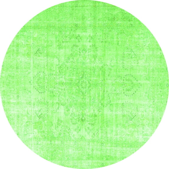 Ahgly Company Indoor Round Persian Green Traditional Area Rugs, 4' Round
