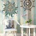 thumbnail image 5 of Large Metal Sun Wall Art Decor - 26 Inches Rustic Retro Sun Wall Sculpture Statues Wall Hanging Decoration for Indoor Outdoor, Garden, Home, Farmhouse, Fence Balcony Patio and Bedroom, 5 of 11