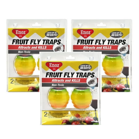 (3 Pack) Enoz Fruit Fly Trap Kitchen Fruit Fly Trap .4 Oz 2 (Best Way To Rid Fruit Flies)