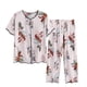 thumbnail image 1 of Conjunto de Dos Piezas para las Mujeres de Verano Casual Manga Corta Cuello Redondo Y Pantalones, Algodón Seda Pijama Conjunto, 1 of 3