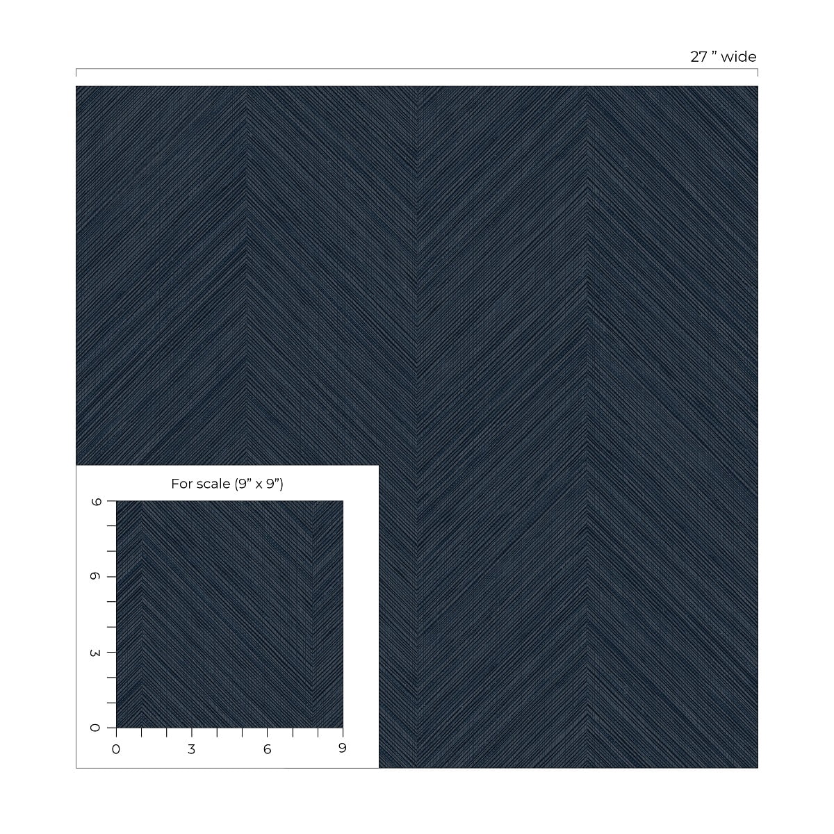 NextWall Dark Blue Chevron Stripe Peel and Stick Wallpaper