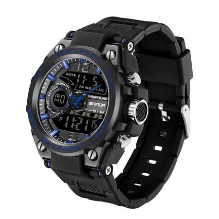 SANDA New Sport Military Men's Watches 50M Waterproof Quartz Wristwatch LED Digital Watch for Male Clock Relogios Masculino 6092