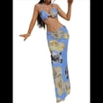 thumbnail image 1 of Vestido Maxi de Baño con Estampado Floral Triangular y Espalda Descubierta para Mujer Azul L, 1 of 8