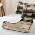 thumbnail image 4 of Erosebridal Vintage Lake Bear Quilt Full,Mountain Pine Silhouette Full Bedspread Sets For Boys,3-Piece, 4 of 7