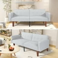 thumbnail image 4 of Besharat Convertible Futon Sofa Bed, Faux Leather Futon Couch Sleeper Recliner for Living Room, 4 of 8