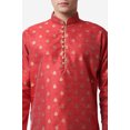 thumbnail image 5 of Royal Kurta Maroon Color Jacquard Silk Printed Long Kurta for Men, 5 of 6