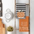 thumbnail image 5 of Sm:)e Hello Pumpkin Fall Thanksgiving Kitchen Dish Towels Set of 2, Striped, 18 x 26 Inch, Orange, 5 of 6