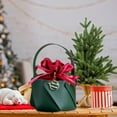 thumbnail image 6 of Holiday Gift Bag Leather Tote Christmas Eve Velvet Pouch Candy Sack Drawstring Apple Bag Green Festive Packaging Party Favor Decorative Sack, 6 of 6
