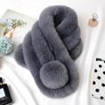 thumbnail image 3 of Fur Collar Scarf for Women Faux Fur Scarves Neck Shrug for Spring Fall Winter Coat Dress, 3 of 8