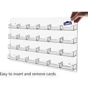 Business Card Holder, 48 Pockets, Wall Mount, 0.75-Inch Deep Pockets (Clear Acrylic) (BCCLWM48)