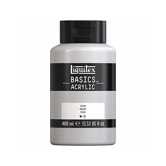LIQUITEX / COLART 220733 BASICS ACRYLIC COLOR 400ML SQUEEZE BOTTLE SILVER