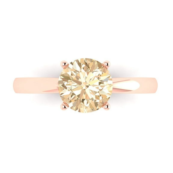 Solitaire Engagement Ring for Women - 1.5ct Natural Morganite in 18K Rose Gold Promise Ring