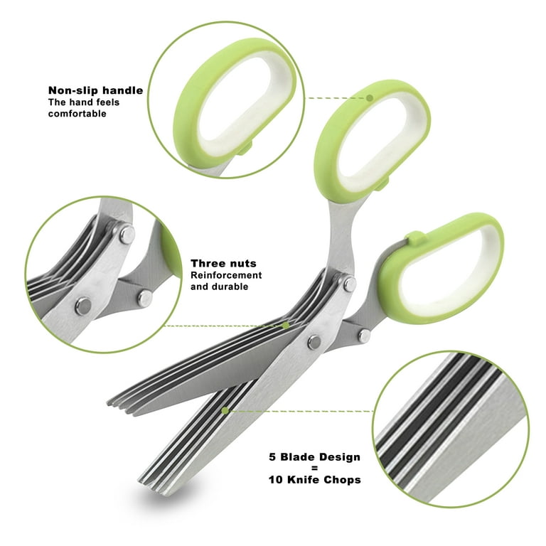 1pc Herb Scissors Leaf Herb Stripper, Stainless Steel 5 Blade Kitchen  Scissors,Peelers for Kitchen,for Chopping Chive, Vegetables, Salad