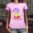 thumbnail image 2 of TSADFHJI Sweat à Capuche pour Femmes, Col Rond, Imprimé Love Is Love, Manches Courtes, P, 2 of 6