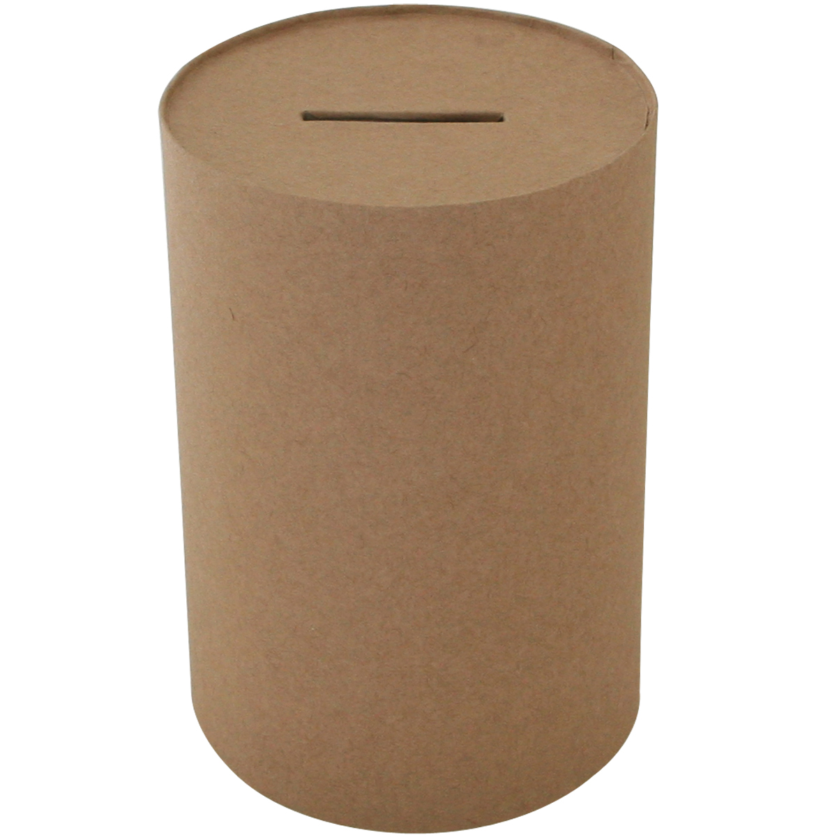 Paper Mache Round Money Box 3.75" x 3.75" x 5.75"