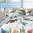 thumbnail image 3 of Davulos 2 Piece Coastal Quilt Sets Twin Size Reversible Microfiber Quilts with Shams Soft Lightweight Beach Bedspread Coverlet Summer Comforter Set, 3 of 7