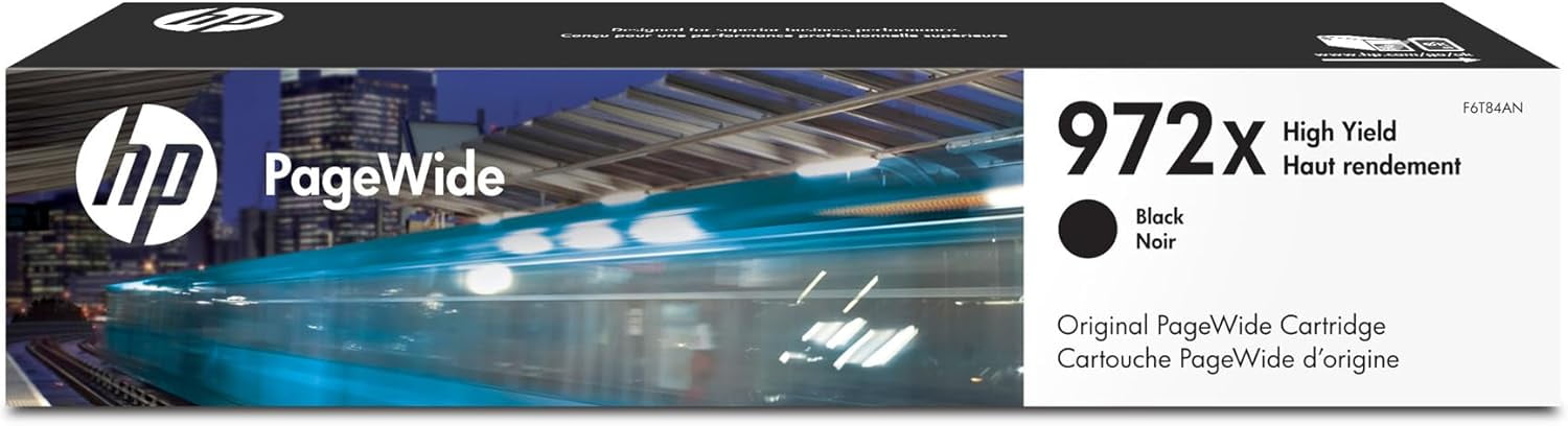 HP 972A Original PageWide Cartridges 4-Pack in Black, Cyan