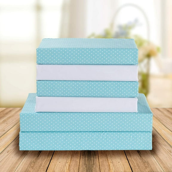 Elegant Comfort 6 Piece Bed Sheets Polyester King Polkadot Aqua Polka Dot